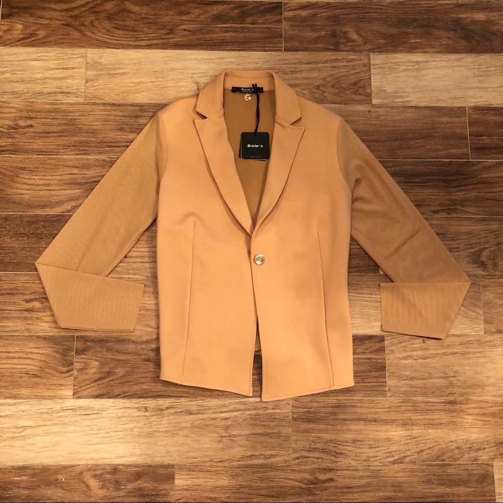 🆕 w/ Tags Tan Blazer w/ Sheer Sleeves